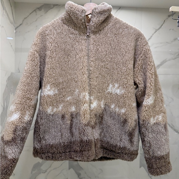 Nordstrom's Cozy Brown and Cream Sherpa Jacket - Picture 4 of 4